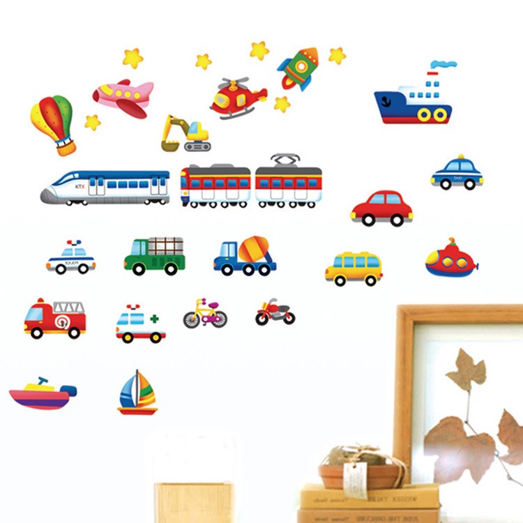 Colorful Transports Wall Sticker for Kids Room, Nursery-1