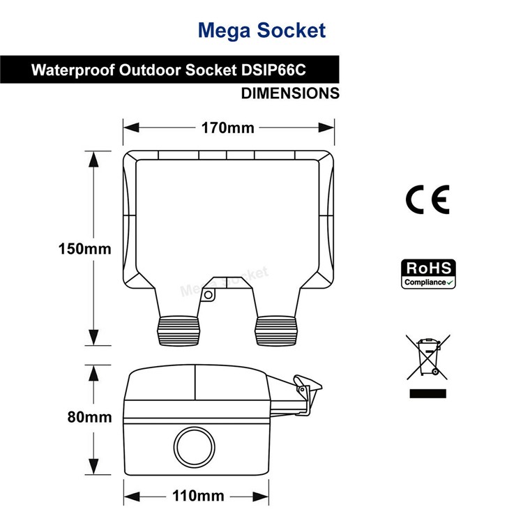 Shop Double Waterproof Ip66 Outdoor 13a 2gang Storm