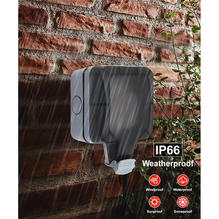 Single Use Outdoor Waterproof Dustproof Storm Switched Socket - UK Plug-7