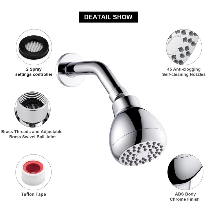 Adjustable Jetting Shower Head Bathroom High Pressure Saving Water Anion Filter SPA Sprayer-4