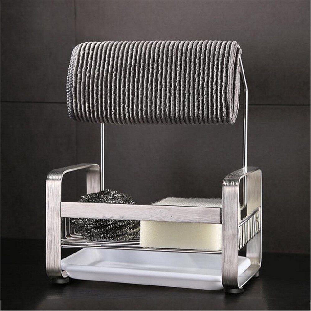 Kitchen Drain Basket Stainless Steel Faucet Sink Storage Rack Shower Rack-2