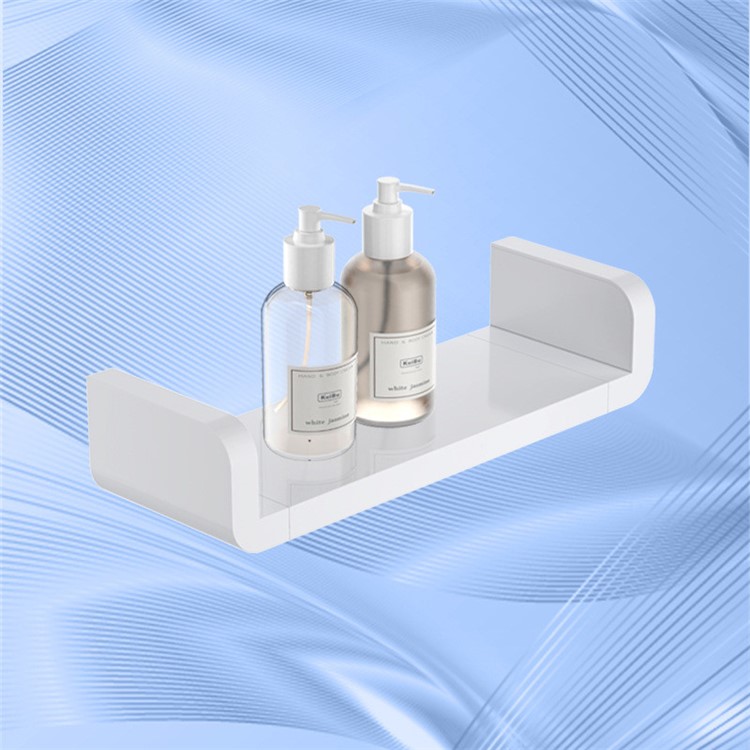 Bathroom Holder Rack Wall Bar Mounted Towel Hanger Storage Shelf - 32x10.9x6.8cm-2