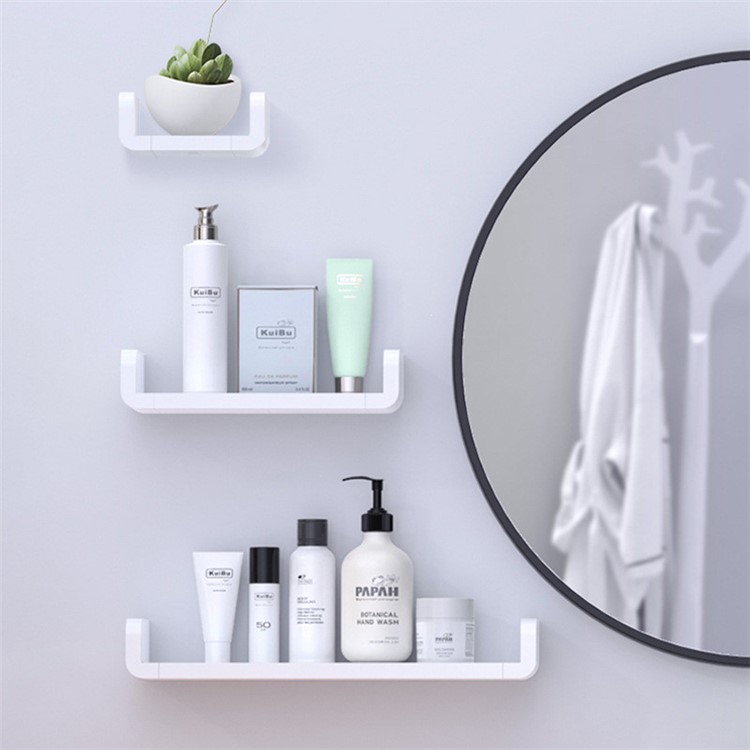 Bathroom Holder Rack Wall Bar Mounted Towel Hanger Storage Shelf - 32x10.9x6.8cm-3