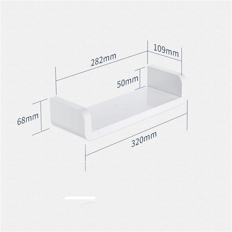Bathroom Holder Rack Wall Bar Mounted Towel Hanger Storage Shelf - 32x10.9x6.8cm-5