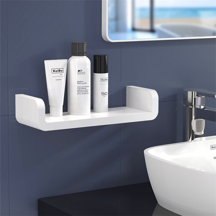 Bathroom Holder Rack Wall Bar Mounted Towel Hanger Storage Shelf - 32x10.9x6.8cm-6