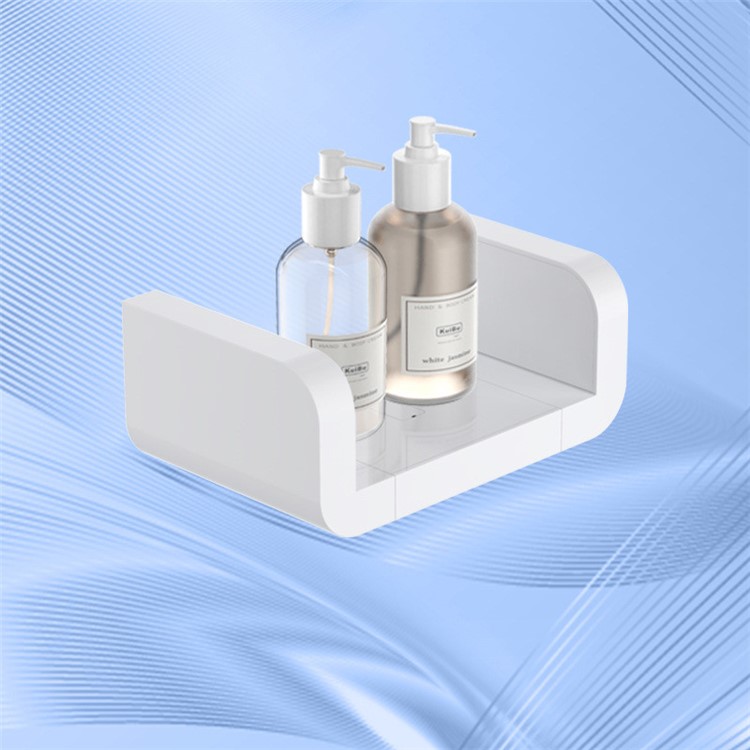 Bathroom Holder Rack Wall Bar Mounted Towel Hanger Storage Shelf - 16.9x10.9x6.8cm-2