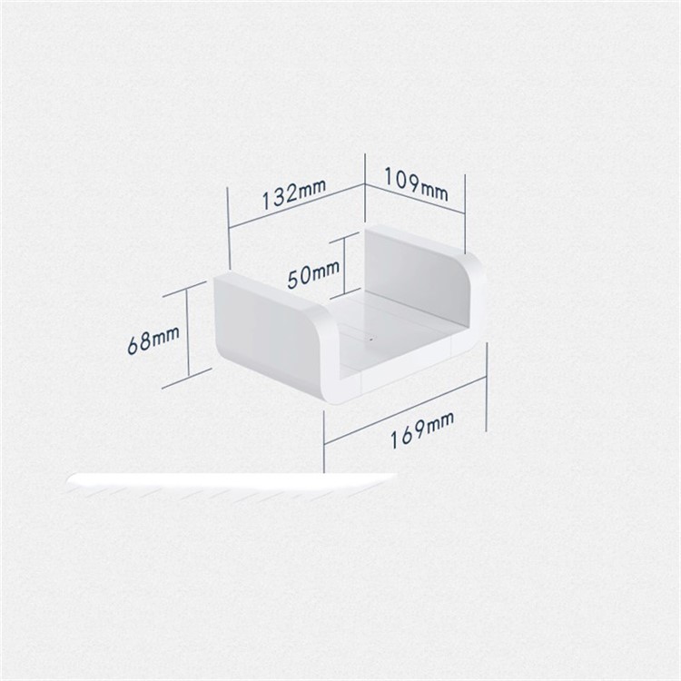Bathroom Holder Rack Wall Bar Mounted Towel Hanger Storage Shelf - 16.9x10.9x6.8cm-5