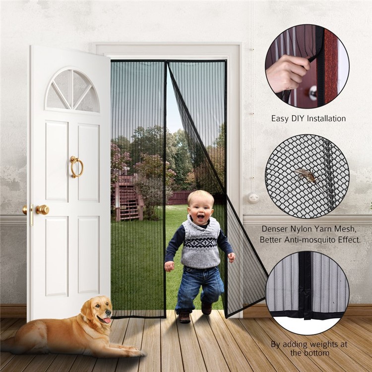 Mosquito Door Net Bug Fly Pet Patio Hands Free Mesh Screen Magnetic Magic Closer 200x100cm-4