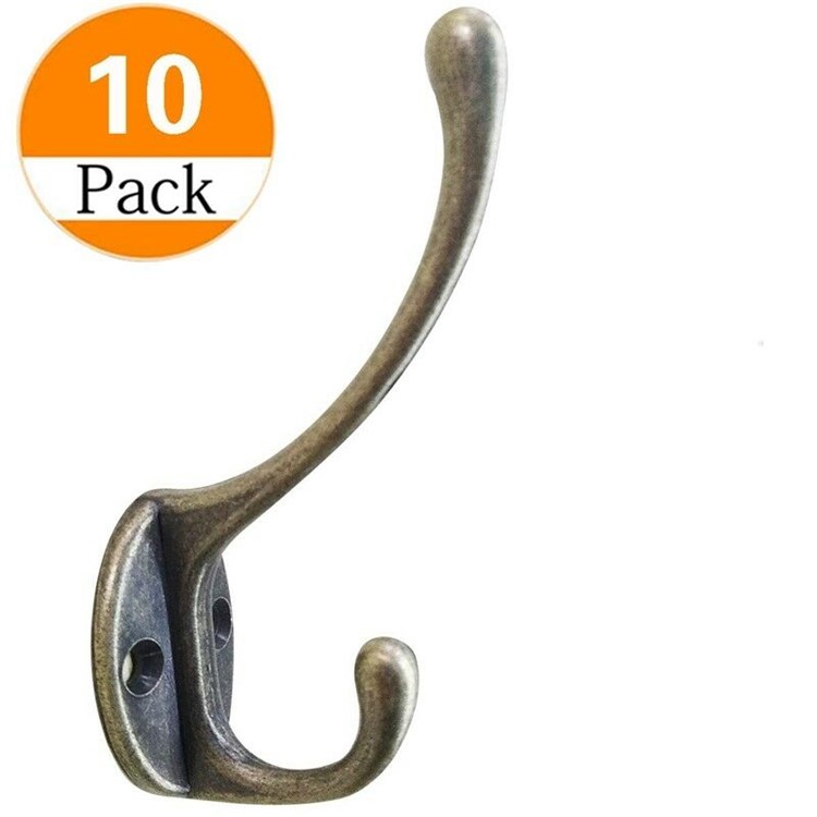 10 Pcs/Pack Alloy Retro Bronze Cabinet Bathroom Wall Hooks-1