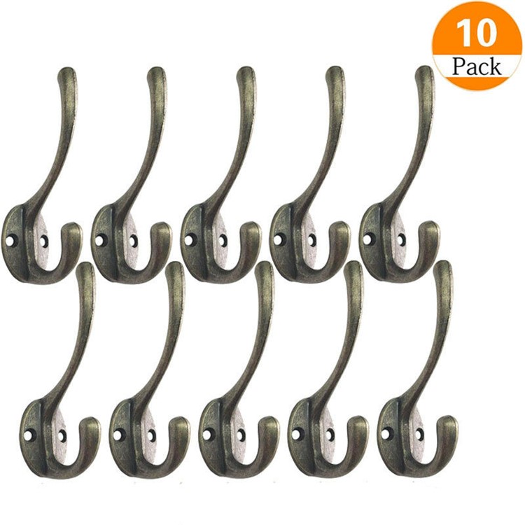 10 Pcs/Pack Alloy Retro Bronze Cabinet Bathroom Wall Hooks-10