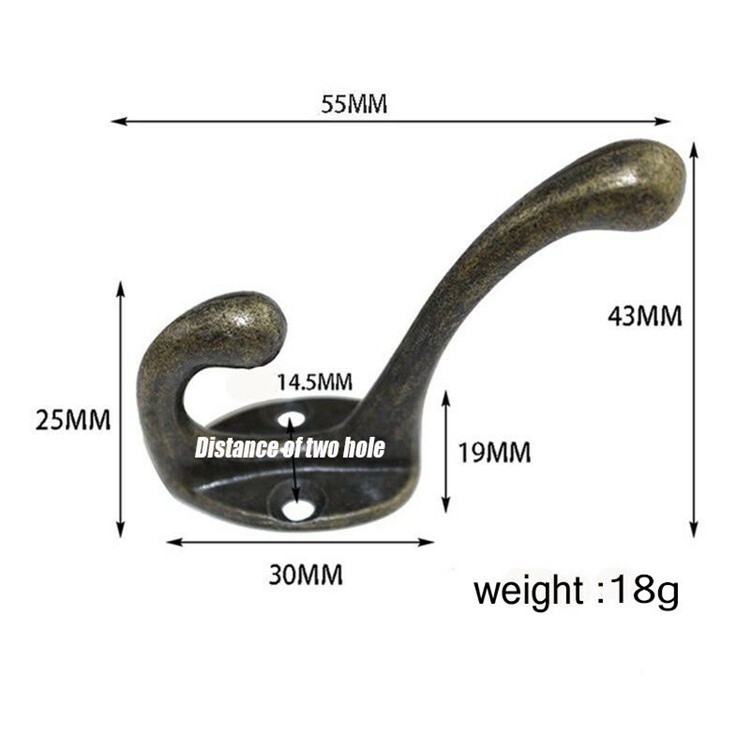 10 Pcs/Pack Alloy Retro Bronze Cabinet Bathroom Wall Hooks-13