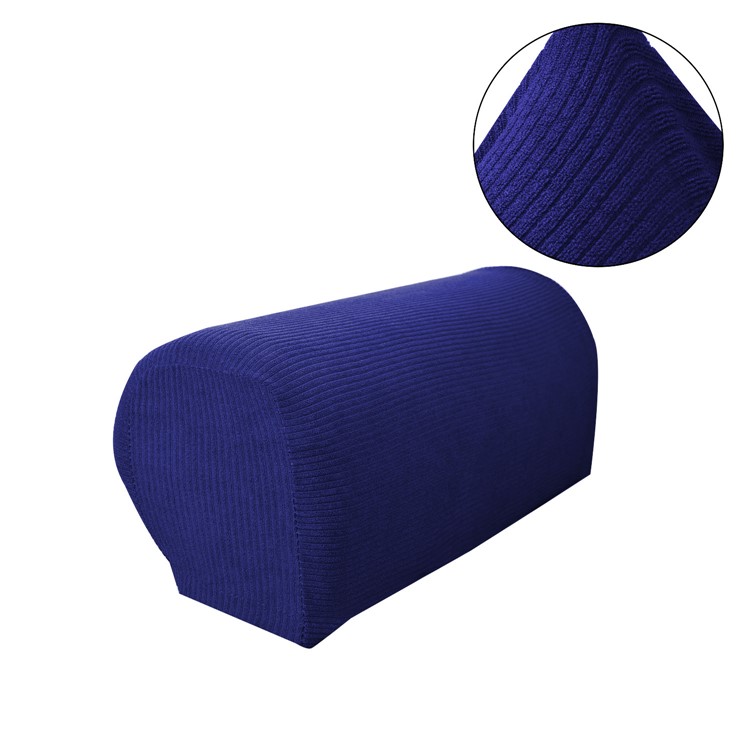 2Pcs/Pack Velvet Stripes Sofa Armrest Cover Arm Protector - Blue-1