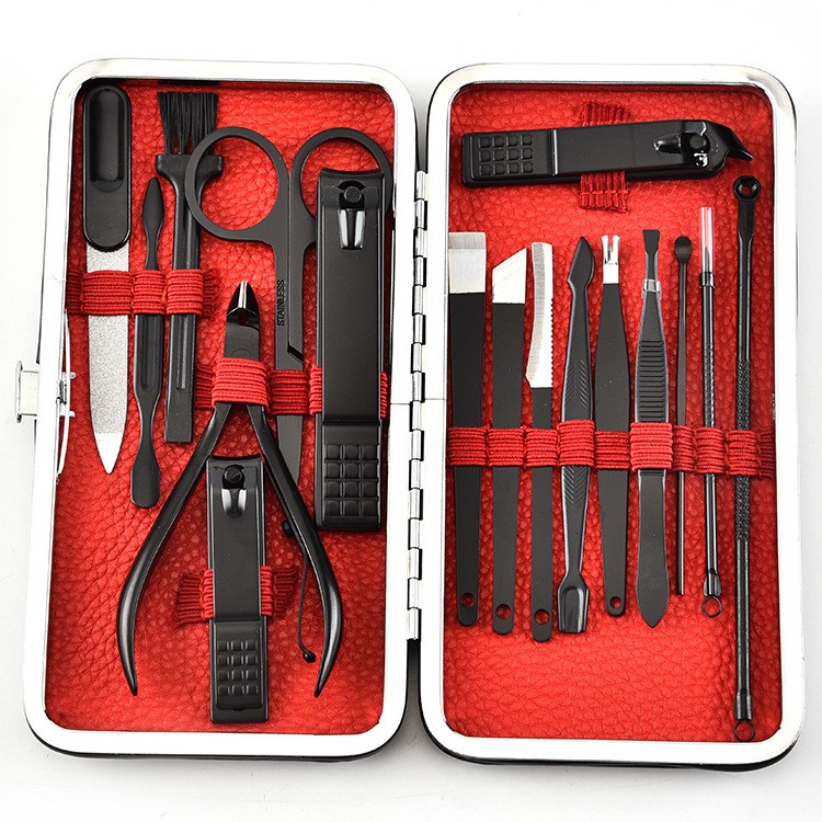 17PCS/Set Professional Stainless Steel Manicure Pedicure Grooming Nail Kit