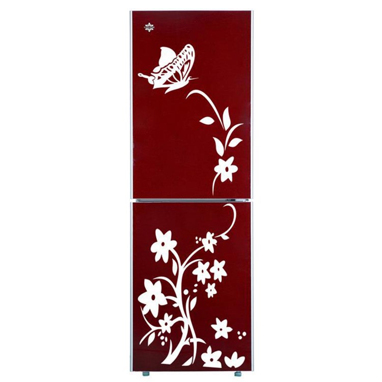 Butterfly Flower Rattan Refrigerator Wall Sticker Adhesive Wallpaper Mural Art Decal 88x43cm - White-1