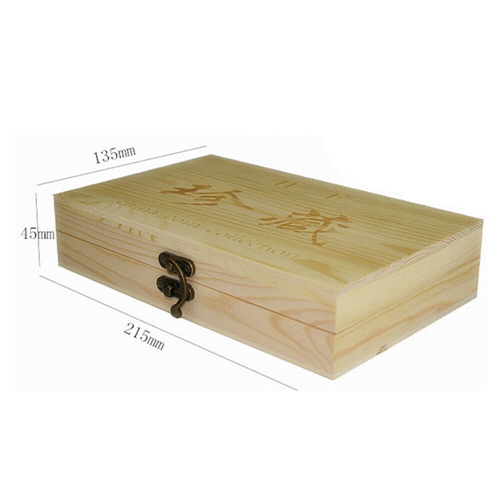 Wood Coins Storage Box Case for Slab Certified Coin with 50 Capsules-11