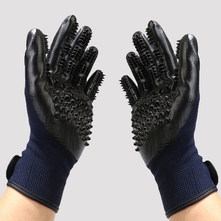 Dog Cat Pet Grooming Glove Dirt Hair Remover Brush Glove for Gentle Deshedding-3