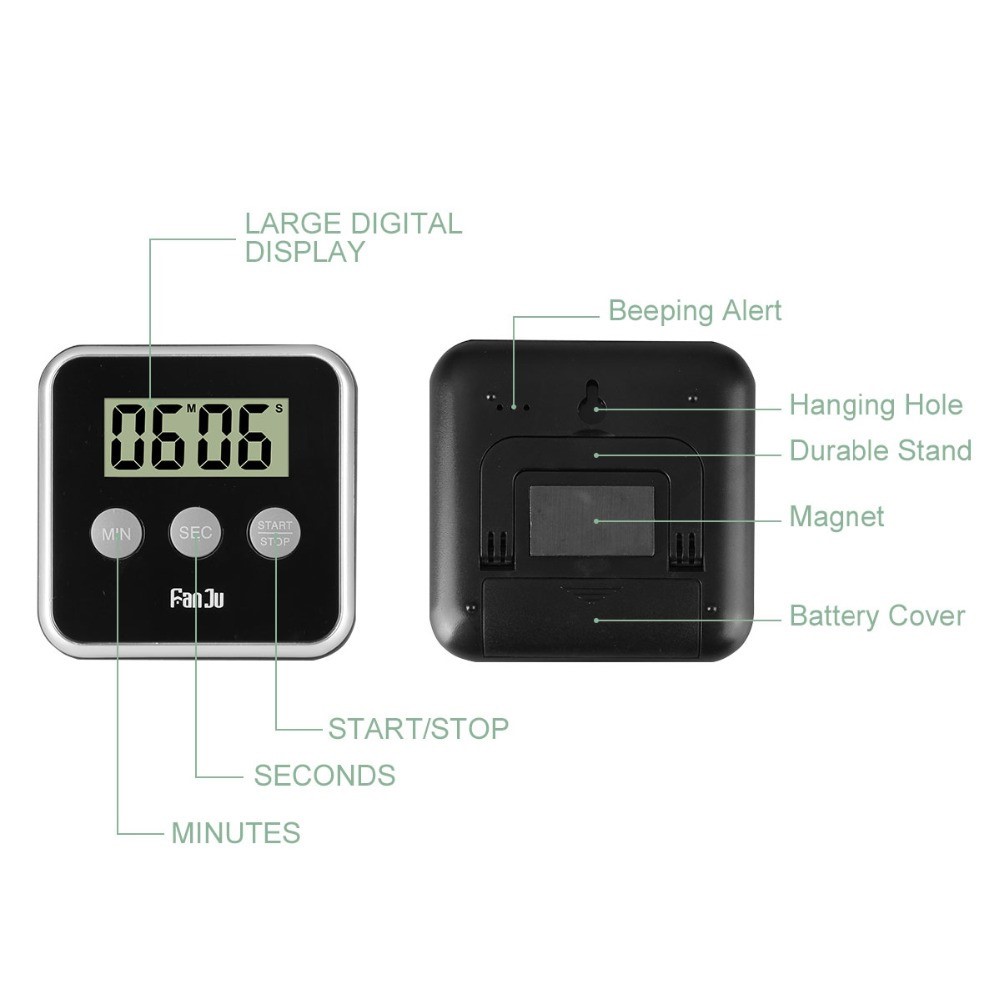 Ultra-thin Timer Kitchen Digital Timer Alarm Laboratory Electronic Stopwatch-4