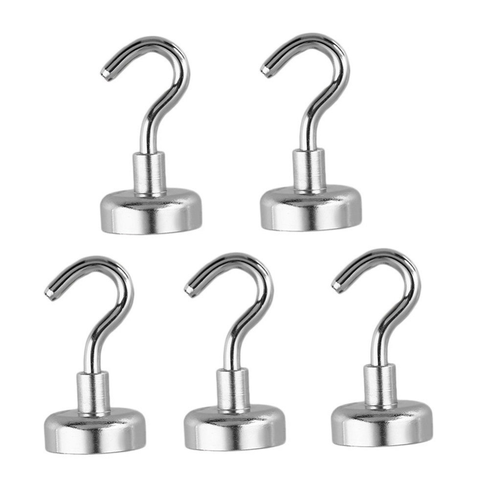 5Pcs Magnetic Hook Holder Heavy Duty Hanger Hanging Pothook - 10x10x30mm