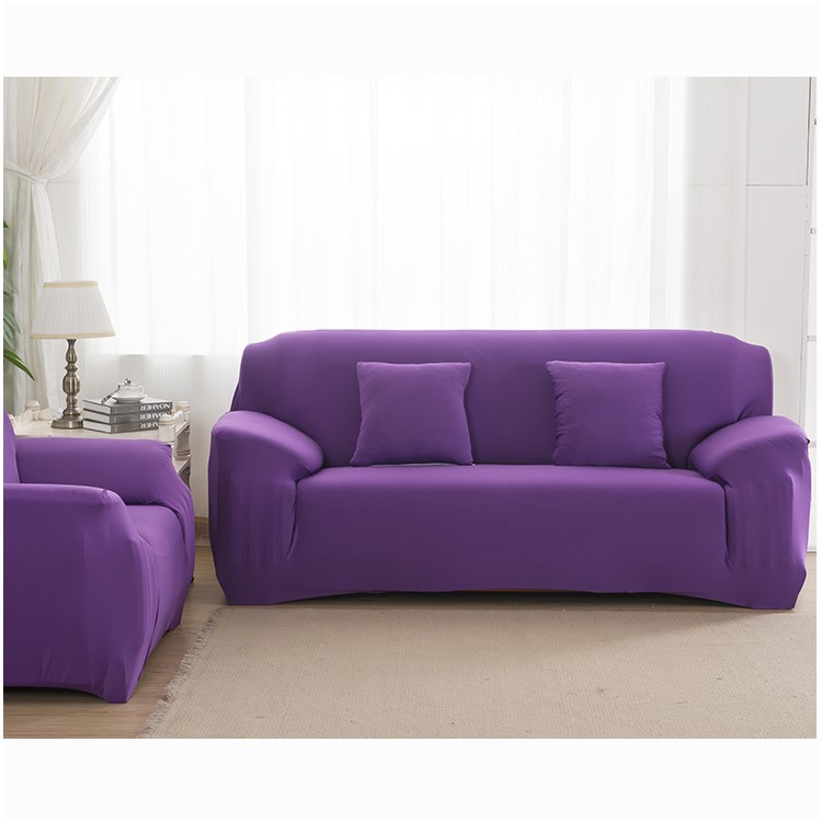 Purchased Fabric Elastic Full Cover Anti Skid Sofa Cushion Two People Purple