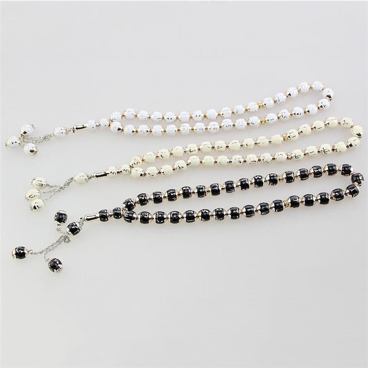 1Pc Islamic Muslim 33 Prayer Beads 12mm Rosary Bracelet - Black-6