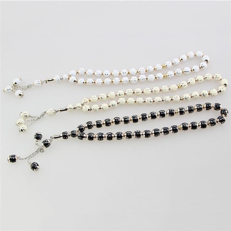 1 Unid Islámico Musulmán 33 Perlas De Oración 12mm Rosario Pulsera - Negro-6