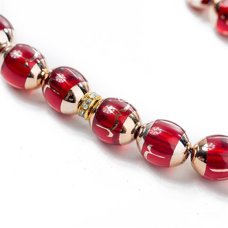1Pc Islamic Muslim 33 Prayer Beads 12mm Rosary Bracelet - Red-2
