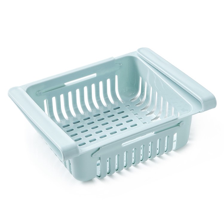Multi Purpose Refrigerator Basket Kitchen Fruit Organiser Rack Utility Box - Blue