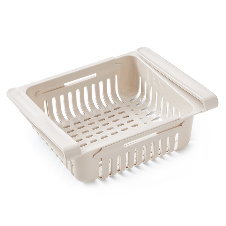 Multi Purpose Refrigerator Basket Kitchen Fruit Organiser Rack Utility Box - Apricot