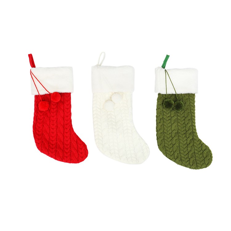 Christmas Stocking Hanging Sock Gift Bag Party Ornament Xmas Tree Hanging - Green-2