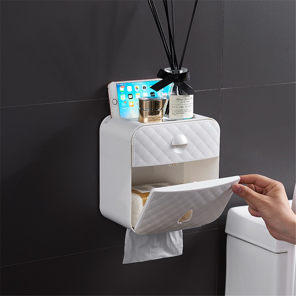 SANQING FLOWER Multi-function Non-punching Toilet Bathroom Paper Towel Box-1
