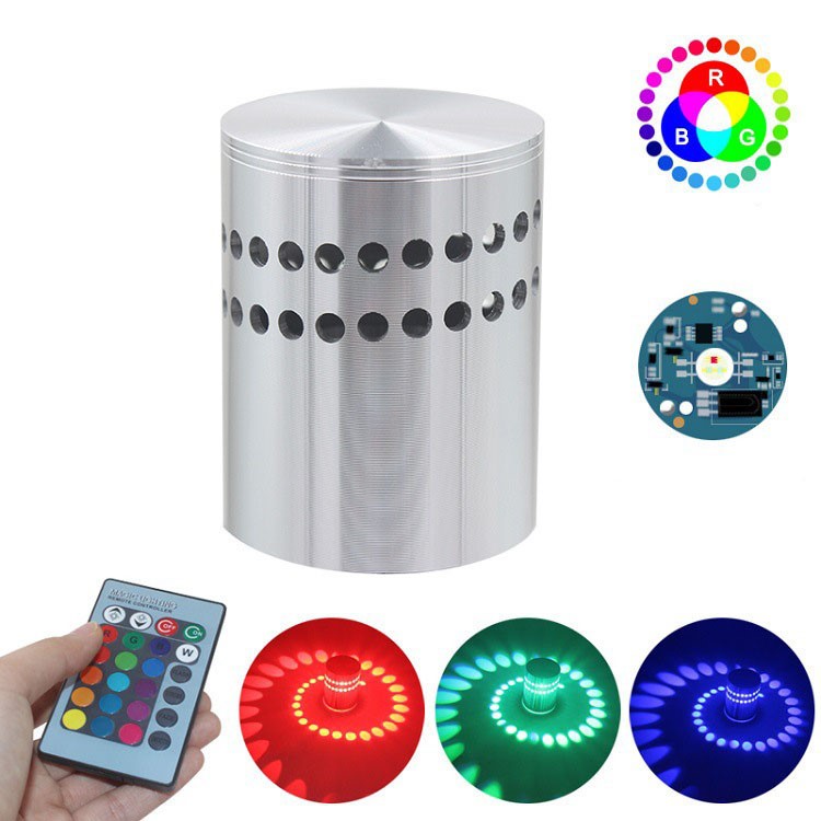 3W RGB with Controller 16 Colors with Memory Function Spiral Wall Room Bar Multi-holes Light-1