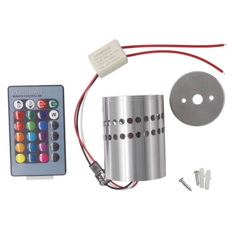 3W RGB with Controller 16 Colors with Memory Function Spiral Wall Room Bar Multi-holes Light-9