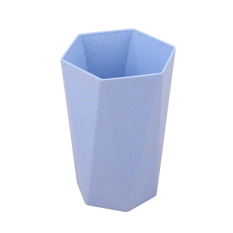 Wheat Straw Thickened Rhombic Home Family Couple Mouthwash Cup-1