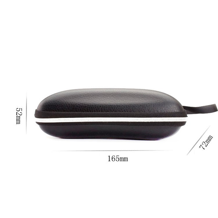 PU Leather Zipper Compression-resistance Glasses Black Square Sunglasses Box Bag-2