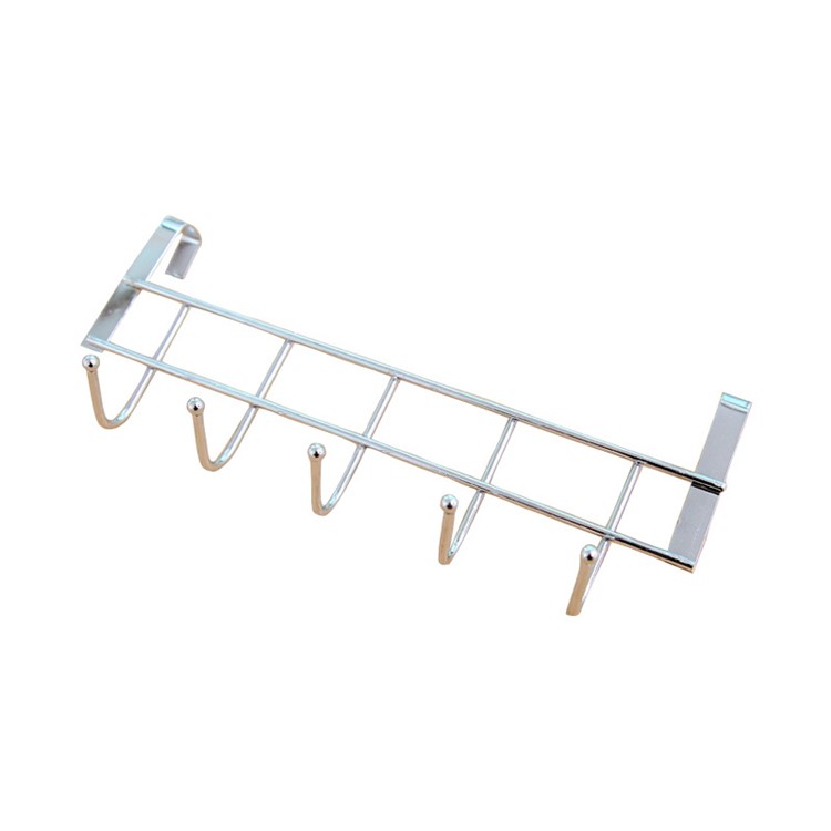 Thickening Stainless Steel Cabinet Door Back Clothes Five Hooks-1