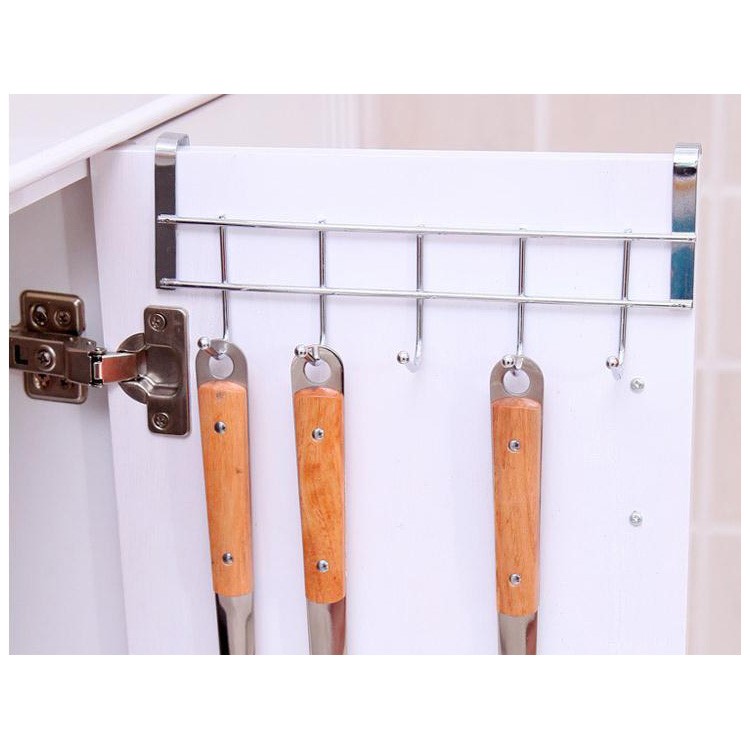 Thickening Stainless Steel Cabinet Door Back Clothes Five Hooks-10