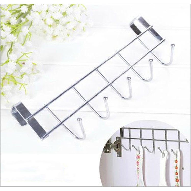 Thickening Stainless Steel Cabinet Door Back Clothes Five Hooks-2