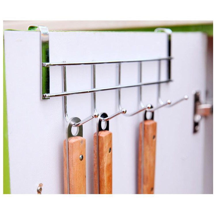 Thickening Stainless Steel Cabinet Door Back Clothes Five Hooks-6