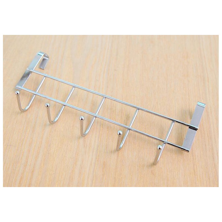 Thickening Stainless Steel Cabinet Door Back Clothes Five Hooks-9