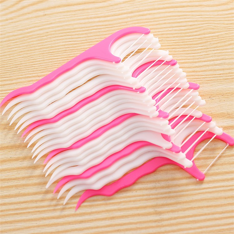 20PCS Good Dental Teeth Stick Floss Flossing Toothpick Teeth Cleaning Pick Flosser-3