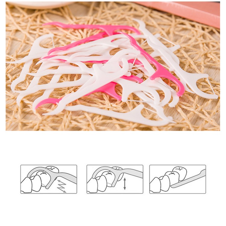 20PCS Good Dental Teeth Stick Floss Flossing Toothpick Teeth Cleaning Pick Flosser-4