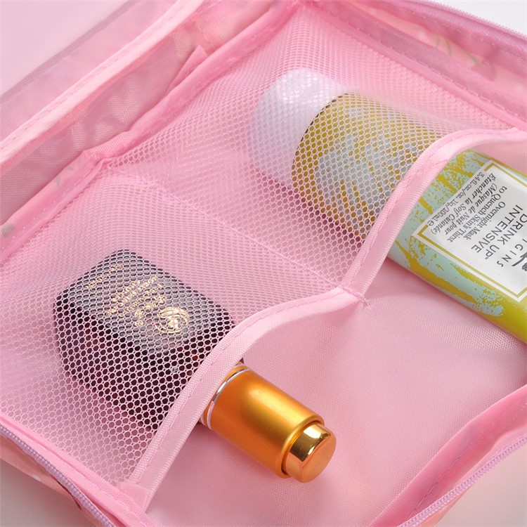 Lady Woman Girl Portable Travel Waterproof Collection Washing Cosmetic Bag - Pink Cherries-3