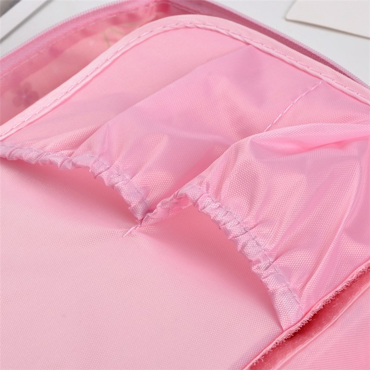 Lady Woman Girl Portable Travel Waterproof Collection Washing Cosmetic Bag - Pink Cherries-4