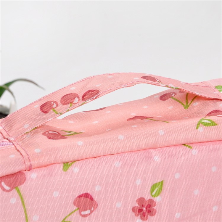 Lady Woman Girl Portable Travel Waterproof Collection Washing Cosmetic Bag - Pink Cherries-5