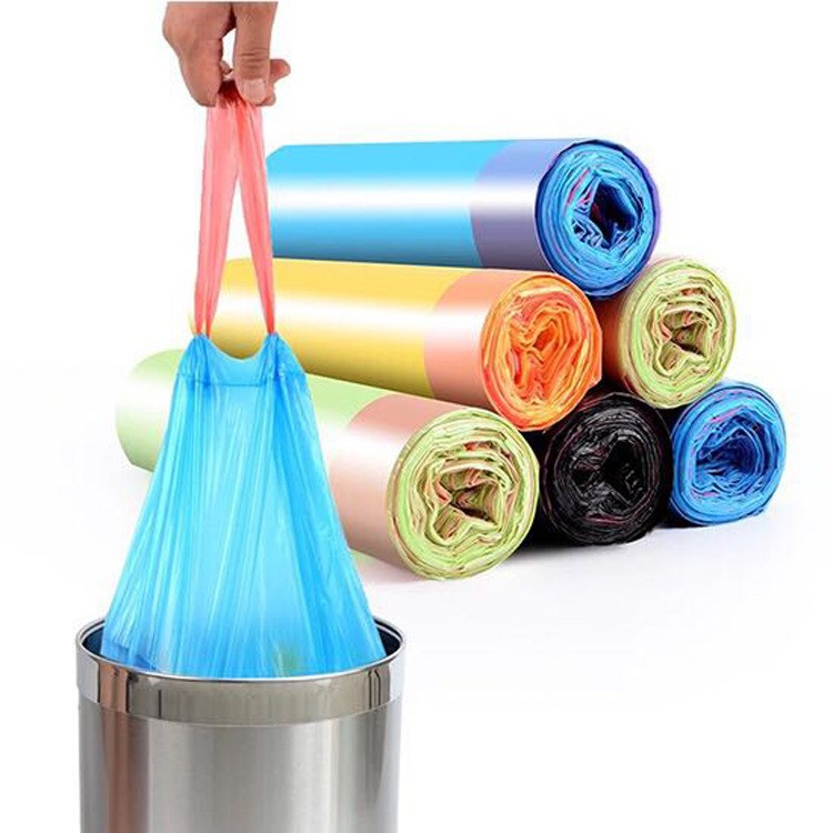5 Rolls/Pack Portable Drawstring Thickening Home Kitchen Automatic Closure PC Garbage Bag-1