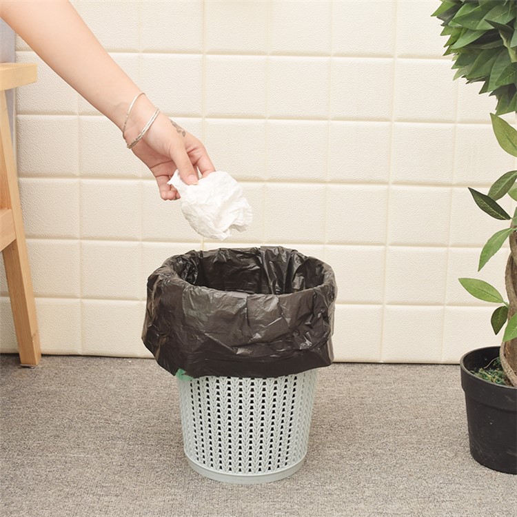 5 Rolls/Pack Portable Drawstring Thickening Home Kitchen Automatic Closure PC Garbage Bag-3