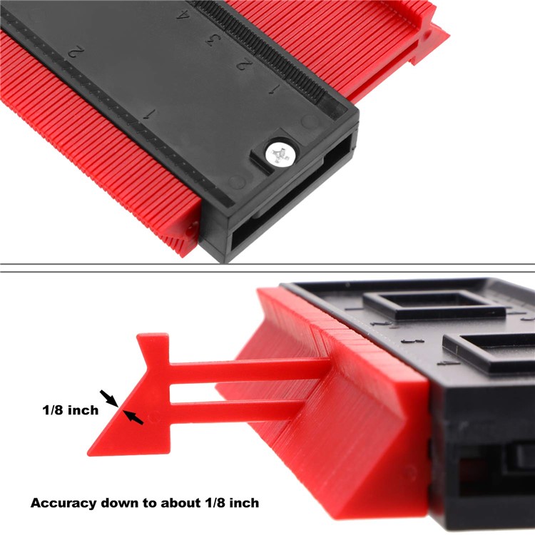 Universal Energy Irregular Radio Scale Profile Gauge Measuring Tool - Red/10-inch-2