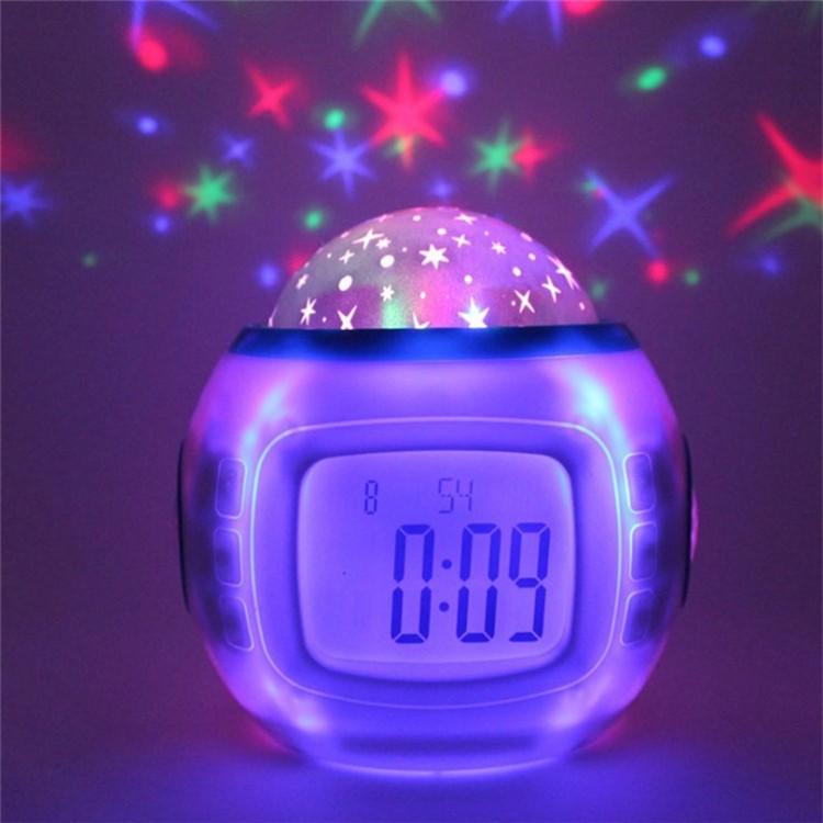 Music LED Star Sky Projection Light Digital Alarm Callock Calendrier-3