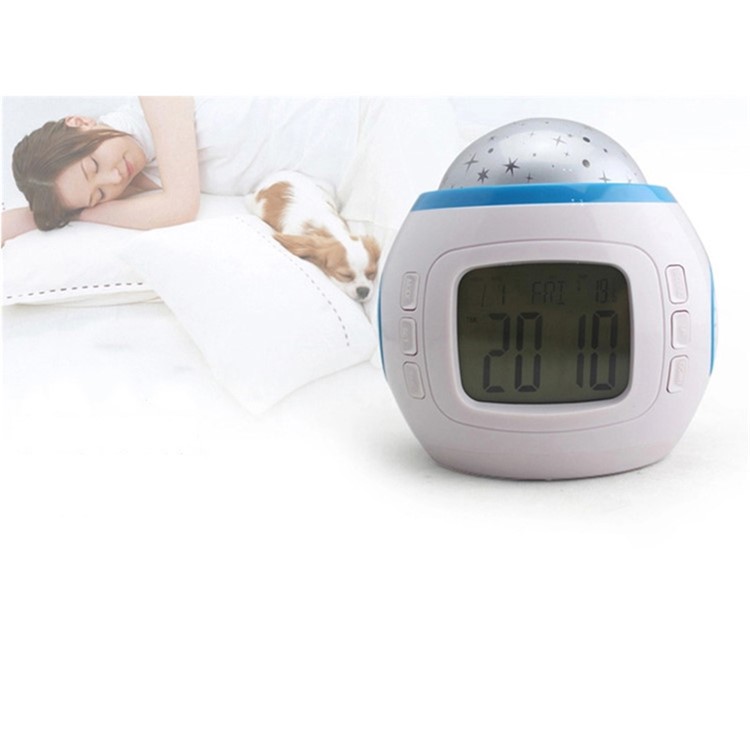 Music LED Star Sky Projection Light Digital Alarm Clock Calendar-9