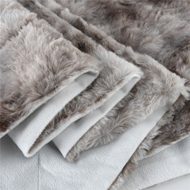 130x160cm Thickening Flannel Lamb Composite Home Office Double-Layer Blanket - Style C-3